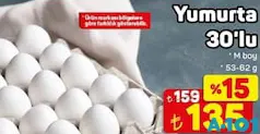YUMURTA 30'LU M BOY 53-62 G YUMURTA 30'LU M BOY 53-62 G